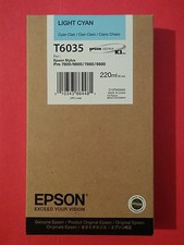 10-2023 NEW 220ml GENUINE EPSON T6035 LIGHT CYAN K3 INK PRO 7800 9800 7880 9880 picture