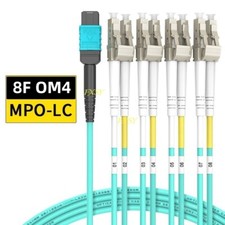 1-20M MPO Female to 4 LC Duplex 8 core OM4 Branch Optical Fiber Patch Cord Cable picture