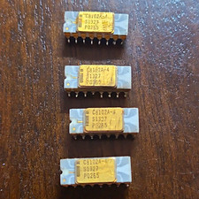 Lot of 4 Intel C8102A-4 Vintage Ceramic Gray Trace Chip - SOLDER PULLS   (BO) picture