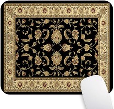 Elegant Black Beige Floral Mouse Pad - Waterproof and Non-Slip Design picture