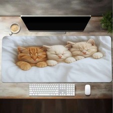 1pc a Sleepy Kittens Mouse Pad Featuring a Large Anti-Slip Rubber Base, a Smoo picture