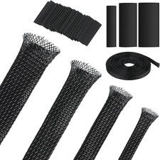 Tatuo 65.6Ft Expandable Braided Cable Sleeve - Black Wire Sheathing picture