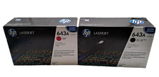 2X HP 643A Original LaserJet Toner Cartridge MAGENTA Q5953A , AND BLACK Q5950A picture