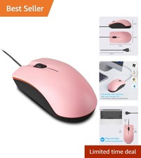Stylish Pink Ergonomic Wired Mouse for Laptops, PCs & More - Reliable Comfort picture