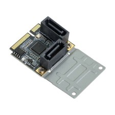 CY Mini PCI-E PCI Express to SATA 3.0 Dual Ports Adapter Hard Drive Card picture