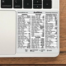 Adobe Audition Reference Guide Shortcut No-residue Vinyl Sticker Mac/PC picture