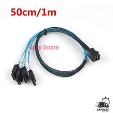 Mini SAS SFF-8643 to 4X SATA 7pin Hard Disk 6Gbps Data Raid Cable Convertor picture