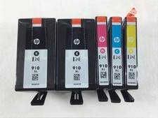 Lot of 5 Genuine HP 910XL Ink Cartridges Black x2 Magenta Cyan Yellow 09/2024 picture