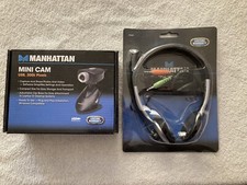 Brand New Black Manhattan Stereo Headset with Flexible Microphone and Mini Cam picture