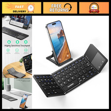 Foldable Bluetooth Keyboard with Touchpad - Ultra Slim Compact Design, Black picture