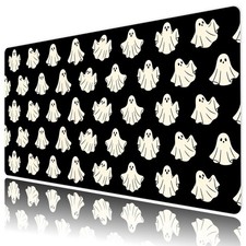 Halloween Ghost Mouse Pad White Black Desk Mat for Keyboard and Mouse Desk Pad picture