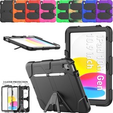Heavy Duty Case Screen Stand Cover For iPad 10/9/8/7/6/5th Mini Air Pro 11