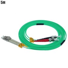 5M 16FT LC to ST 10G OM3 Duplex 50/125 Multi Mode Fiber Optic Optical Cord Aqua picture