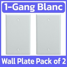 2 Pack Blank Wall Plate 1-Gang White Face Plate No Device Outlet Wallplate Cover picture