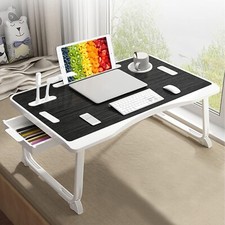 Mesa de cama para portátil, escritorio plegable para cama con puerto de carga US picture