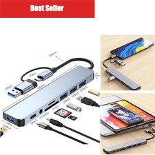OULLX 8-in-2 USB Type-C Hub Dock SD TF Card Reader 3.5mm Audio picture
