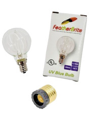 Featherbrite UV LED Blue Light Bulb 120v 1.5w Plus Adapters picture