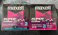 Vintage Maxell SuperDisk 120MB 2-3 Pack LS-120 Diskettes 3M New Sealed picture
