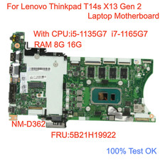 For Lenovo X13 T14s Gen 2 NM-D362 Motherboard i5 i7 CPU 8G 16G RAM 5B21J30192 picture