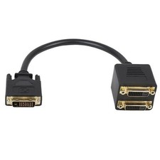 New DVI-D Male to 2 DVI-D Female Y Splitter Cable Cord Monitor PC Video Adapter picture