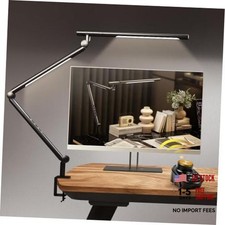 Adjustable LED Desk Lamp Modern Black - Clamp Mount Office Table Light with picture