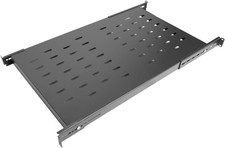 Adjustable 1U Server Rack Shelf 20-38 Inch Depth, Vented Design for 4 Post Compu picture
