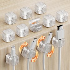 12Pack Rotatable Cord Organizer,Spring Cable Clips Desk Cable Management Cord... picture