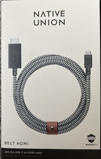 Native Union HDMI to USB-C 10' Cord-  BELT-C-HDMI-ZEB-3 MFi-Certified  picture