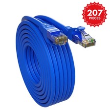 5Core Cat6 Ethernet Cable 20 ft Blue RJ45 Network Patch Cord 10Gbps Gold Plated picture
