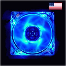 80mm Computer PC Clear Case Cooling Fan With LED - Blue picture