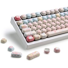 YUNZII Pink Ice Cream MOG Profile DyeSub PBT Keycaps Set Pink Kitten picture