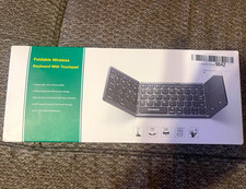 SAMSERS Foldable Wireless Bluetooth Keyboard w/ Built-In Touchpad, Black picture