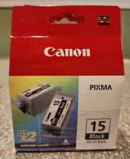 Lot of (3x) Genuine Canon Pixma 15 Black BCI-15  3111A11 Ink Sealed New in Box picture