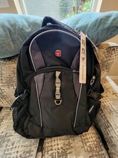 SWISSGEAR 6681 Laptop Backpack Black Gray NWT 16in TSA Smart Scan Travel Bag picture