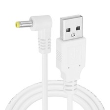 2Pcs 3.3ft USB A Type 4 x 1.7mm L-Shaped Head Power Connector, White picture