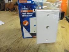 5 Pack lot Leviton Flush Mount White Phone Jack Telephone Wall Plate C0249-W picture