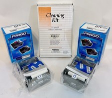 2X FARGO C30 COLOR RIBBON YMCKO 250 IMAGES 044200 + FARGO CLEANING KIT - SEALED picture