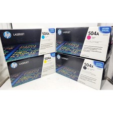 Genuine HP 504A Toner Cartridge Set CE250X CE251A CE252A CE253A NEW picture