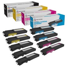 LD 9pk Comp Toner for Dell C3760 C3765 Black Cyan Magenta Yellow C3760dn C3765 picture