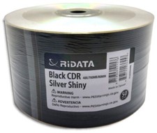50-Pak Silver/BLACK 48X 80-Min CD-R's by Ridata Shiny-Silver Top, BLACK Bottom picture