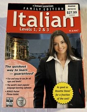 Instant Immersion Italian Levels 1,2,3 PC & Mac Software DVD-ROM & Audio CD FrSH picture