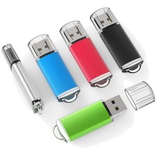 Black Blue Green Red Silver USB Flash Drives - 5 Pack picture
