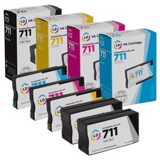 Reman Ink Replacement for HP 711 (2 Blk, 1 C, 1 M, 1 Y, 5-Pk) picture