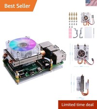 Efficient Low-Profile CPU Cooler with RGB Fan for Raspberry Pi Models - Silver picture