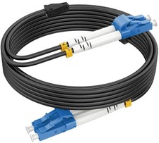 300Ft Armored LC to LC Single Mode Fiber Optic Cable 10GB Black picture