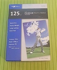 Nexxtech Premium Photo Paper 125 Sheets 4x6 Gloss Glossy 4
