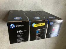 (3) HP 648A and 647A LaserJet Toner Cartridge Set (CE260A, CE261A, CE263A) NIB picture