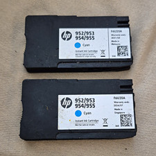 HP Genuine Original 952/953/954/955 Cyan Inkjet Cartridge F6U20A Lot of 2 picture