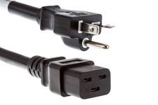 CablesAndKits - Heavy-Duty AC 20 Amp Power Cord, 5-20P to C19, 12 6 ft, Black picture