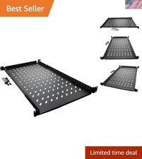 Versatile Vented Shelf - 1U Adjustable Cold Rolled Steel for Tech Storage picture